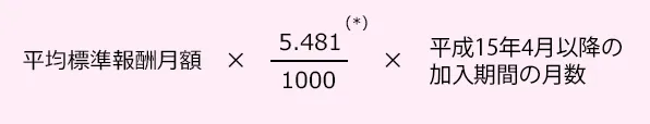 報酬比例部分 平成15年4月以降の加入期間