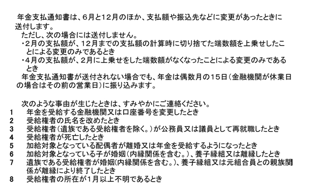 【図表４-２】年金支払通知書（裏面）