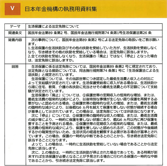 【図表８】「停止」期間中における『法定免除』の取扱い＜疑義照会＞